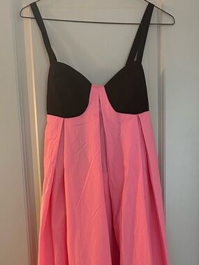 Commense Pink Maxi Pleated Dress